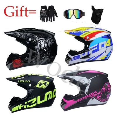 DOT Off Road ATV Dirt Bike Motorcross Helmet bike Helmet+Glovers Mask Glasses - Image 1 of 4