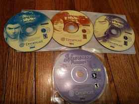 Shenmue Game Dreamcast 2000  All 4 Discs 1,2 & 3 & Passport - Tested 