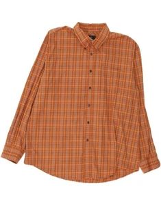 DOCKERS Mens Shirt Size 18 1/2 2XL Orange Check Cotton CW03 - Picture 1 of 3