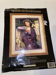 Vintage 1997 Dimensions Gold Collection “Leona’s Sparrow” #1504 W/ Q Snap Frame - Picture 1 of 8