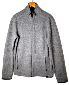 Herren prAna Barclay M Pullover Jacke Wollmischung Full Zip meliert grau Herbst warm - Bild 1 von 14