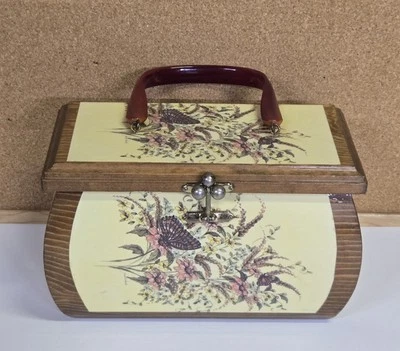 Cartera Bolso Caja Vintage "Serenata Mariposa" Estampado Por Janet Clark Foto 1 de 4