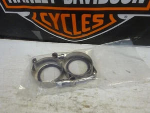 VINTAGE Harley BTs XLs 60/70/80'S Rpl OEM SS INTAKE MANIFOLD CLAMPS WITH O-RINGS - Picture 1 of 6