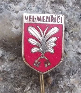 Antike Velke Mezirici offizielle Federn Wappen Tschechische Heraldik Pin Anstecker - Bild 1 von 2
