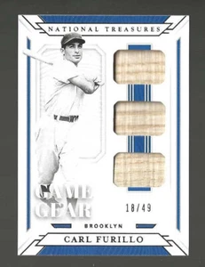 Gioco Panini 2019 Tesori Nazionali Carl Furillo Dodgers Usato Triple Bat Sp/49 - Foto 1 di 2