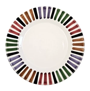 Bello Festive Stripe 8 7/8" SALAD PLATE B Goldsmith Circo Deruta Italy (7 AVAIL) - Picture 1 of 6