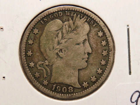 1908-O Barber Quarter, Fine, Original Surfaces Cover