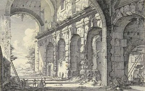 ROM - Curia Hostila - Kupferstich von J.C.J. Friedrich nach Piranesi um 1785 - Picture 1 of 2