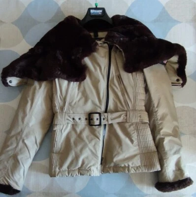 Z00 BLAUER GIACCA DONNA IN PIUMA AVVITATA CON CINTURA BEIGE TG S  - Immagine 1 di 4