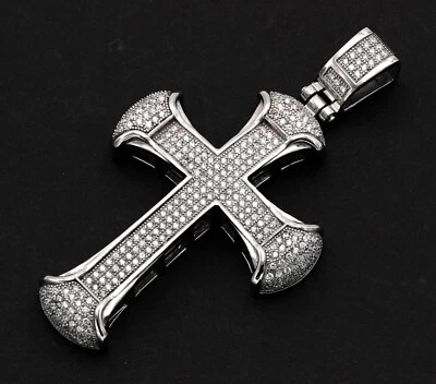Мужской кулон в виде креста из нержавеющей стали 316 Pave (только подвеска) - Изображение 1 из 4