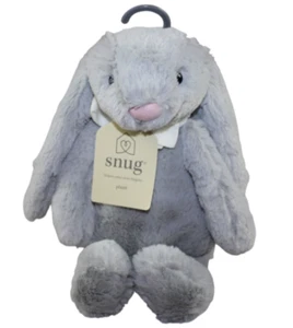 Snug Bunny Plush Gray Rabbit Stuffed Animal Toy 12" Soft Lovey Infant Baby NWT - Picture 1 of 7