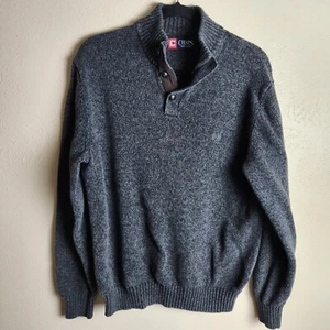  Suéter Chaps Para Hombre XL Pullover Gris 1/4 Botón Clásico Abuelo Preppy Y2K  - Imagen 1 de 9