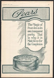 Pears Transparent Soap Matchless For Complexion 1919 Antique Print Ad - Picture 1 of 1