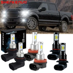 6000K Front LED Headlight Hi-Lo Beam +Fog Light Bulbs For Ford F 150 2015-2020 - Picture 1 of 12