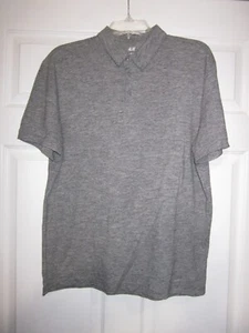 H & M MENS SLIM FIT GRAY  POLO SHIRT, SIZE M #359N - Picture 1 of 10