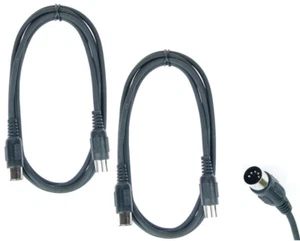 2 Stück 2 m Midi-Kabel DIN-Kabel Video-Kabel schwarz 5 pol polig ADAM HALL Paccs - Picture 1 of 5
