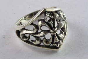 Fleur de Lys ROYAL LILIEN GOTHIC RING LILIE 925 ECHT SILBER SILBERRING / 391 - Picture 1 of 5