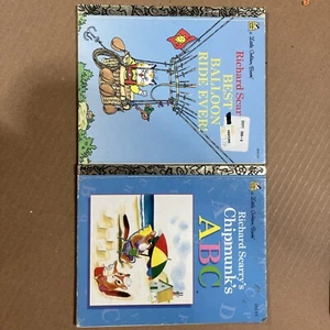 2 Little Golden Books Richard Scarry's Best Balloon Ride Ever! & Chipmunk’s ABC - Picture 1 of 12