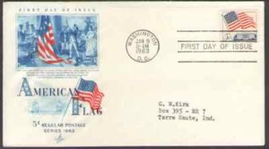 US. 1208. 5c. Flag over White House. Art Craft FDC. 1963 - Picture 1 of 1