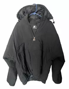 Vintage Starter 90s Men’s Puffer Quilted Parka Jacket Detachable Hoodie Heavy XL - Picture 1 of 16