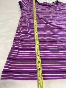 Pro spirit girls XL size 14–16 purple striped snap up T-shirt - Picture 1 of 12