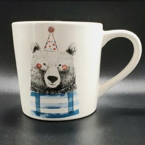 Magenta Happy Birthday Party Bear Mug Teddy Cub Coffee Tea Milk Cocoa Rae Dunn - Picture 1 of 7