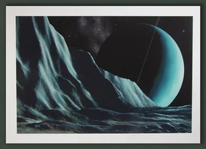 David HARDY Ice Cliffs of Miranda URANUS 34x24in superior giclee print numbered - Picture 1 of 11
