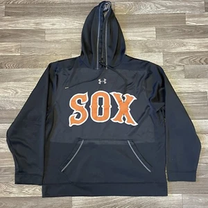 Sudadera con Capucha Under Armour Boston Red Sox Para Hombre Grande Forrada de Vellón Negra - Imagen 1 de 7