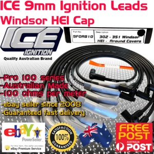Cables de bujía ICE PRO 100 9 mm V8 302-351 Windsor alrededor R/cubierta negra HEI MSD - Imagen 1 de 7