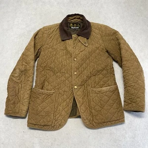 Barbour Corduroy Quilt Jacket Mens Small Bant Quilted Earth Collared Snap Rare - Picture 1 of 9
