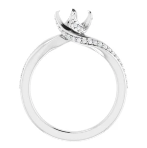 Einzigartiger runder Damenring Spirale 6,5 mm Halbfassung Platin natürlicher Diamant - Bild 1 von 5
