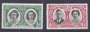 S.RHODESIA, 1947, ROYAL VISIT 1/2d-1d SG 62-3, MNH SET 2 - Picture 1 of 1