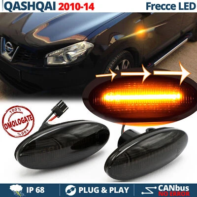 Frecce LED Sequenziali per Nissan Qashqai J10 DINAMICHE Nere CANBUS Omologate - Immagine 1 di 4