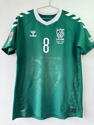 CAMISETA VISITANTE LITUANIA 2024 HUMMEL PARTIDO USADA MATULEVICIUS #8 FUTBOL Foto 1 de 4