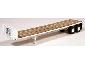 HO 1:87 Lonestar Models # 5013 Trailmobile 40' Flat Bed Kit Santa Fe - White KIT - Picture 1 of 2