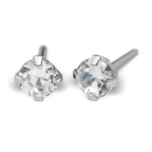 Sensitive by STUDEX, montura de corona Cubic Zirconia pendientes redondos 4 mm, cirujanos - Imagen 1 de 1