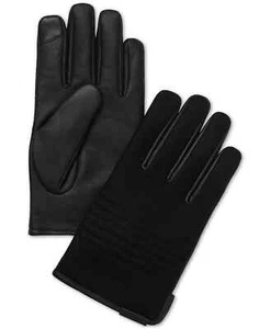 G2 Calvin Klein Black Men's Melton Faux-Leather Touchscreen Gloves - Picture 1 of 1