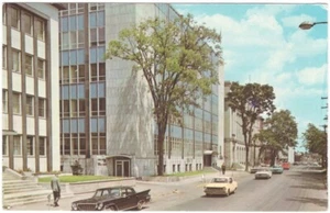 West Main Street, Moncton, New Brunswick, Vintage 1970 Chrome Postcard, Old Cars - Foto 1 di 2