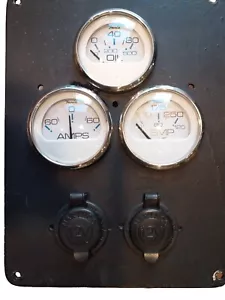 Marine Gauge Panel Off Sailboat, With 3 FARIA GAUGES, AND 2 MARINCO 12V... - Bild 1 von 8