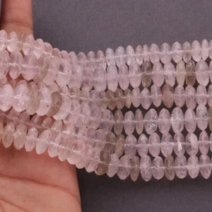 1 Strand Rose Quartz Garman Cut Faceted Rondelles Beads ,Gemstone beads, Rose Qu - Picture 1 of 3