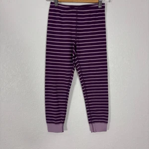 New Hanna Andersson Purple Striped Cotton Skinny Leg Pants Size 120 (6-8 Years) - Picture 1 of 4
