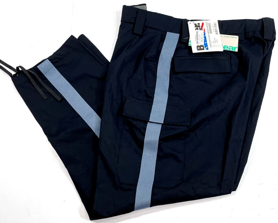 MENS 31x34 BLAUER 8819-7A 6 POCKET NJ DOC PANTS DARK NAVY W/ FRENCH BLUE STRIPE