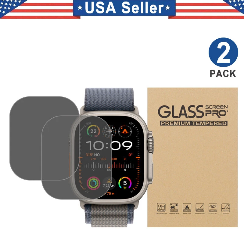 2PCS Privacy Tempered Glass Screen Protector for Apple Watch Ultra 2/Ultra 49mm - Image 1 of 1
