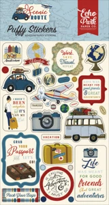 Pegatinas de libro de recortes hinchadas con tema de viaje tema de viaje con papel Echo Park - Imagen 1 de 1