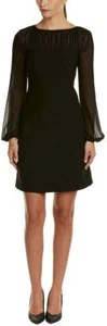 Taylor Dresses Women's Black illusion Long Sleeve Dress Size 6 New - Picture 1 of 5