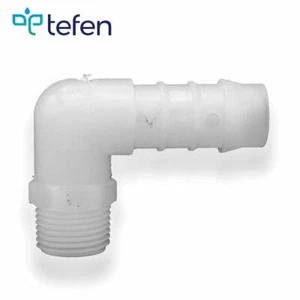 Tefen PVDF Schlauchverschraubung Verbinder | BSPT Außenbogen | weiß | Packungen 5/10/25 - Bild 1 von 6