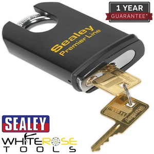 Sealey Padlock Steel Body Shrouded Shackle 61mm Security Keyed - Picture 1 of 5