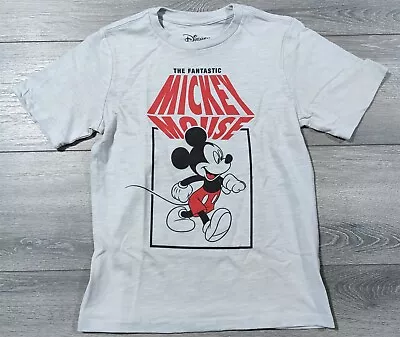 Mickey Mouse Shirt Boys X-Small 4-5 Disney Gray T-Shirt Short Sleeve Tee Gift - Image 1 of 3