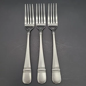 3 Lunch Forks Oneida Satin ASTRAGAL 18/10 Stainless Flatware - Picture 1 of 7