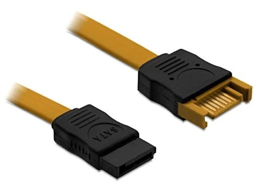 S-ATA SATA Verlängerungskabel 7pol Stecker Buchse 100cm gelb - Bild 1 von 1